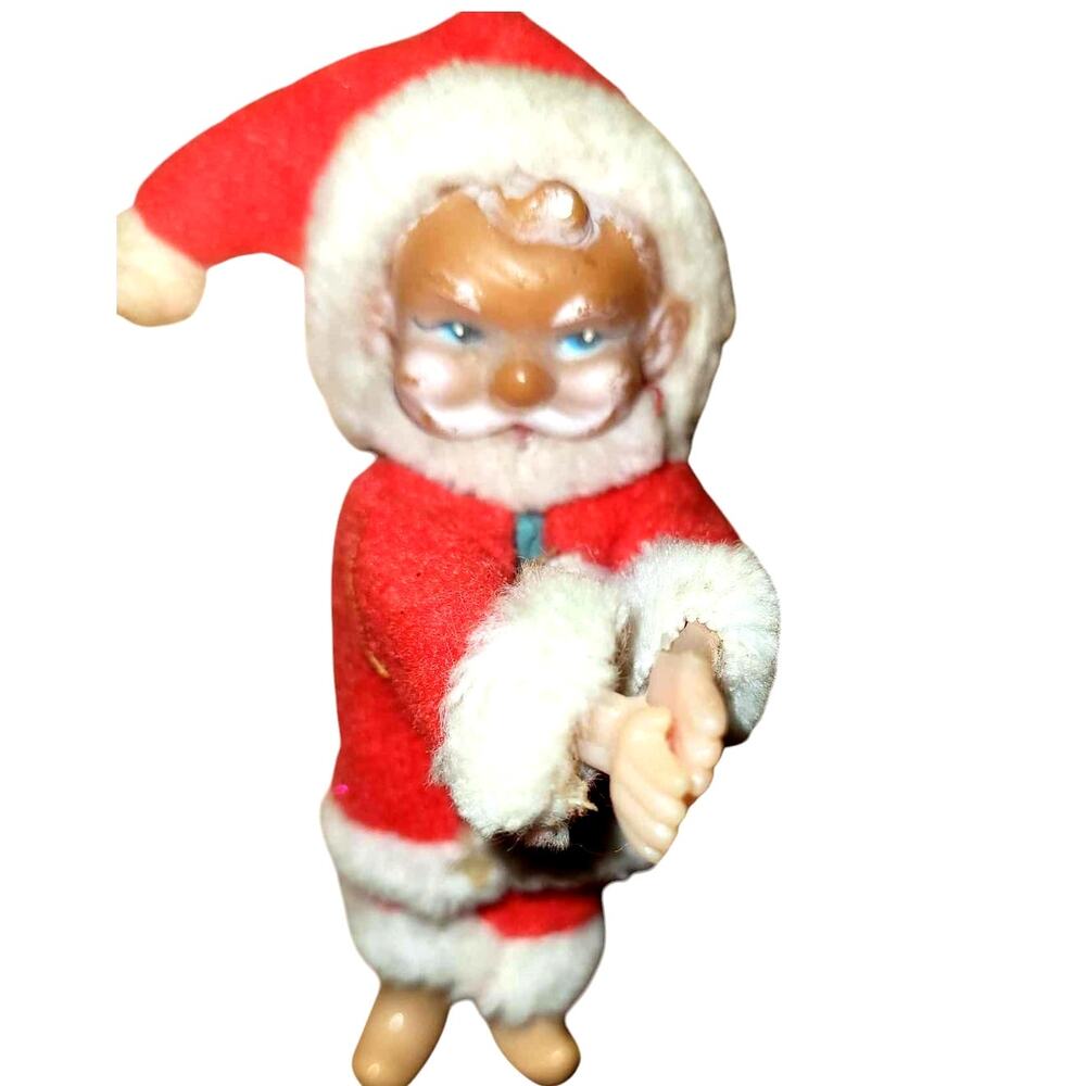 4.5" Vintage Clip On Hugger Santa Christmas